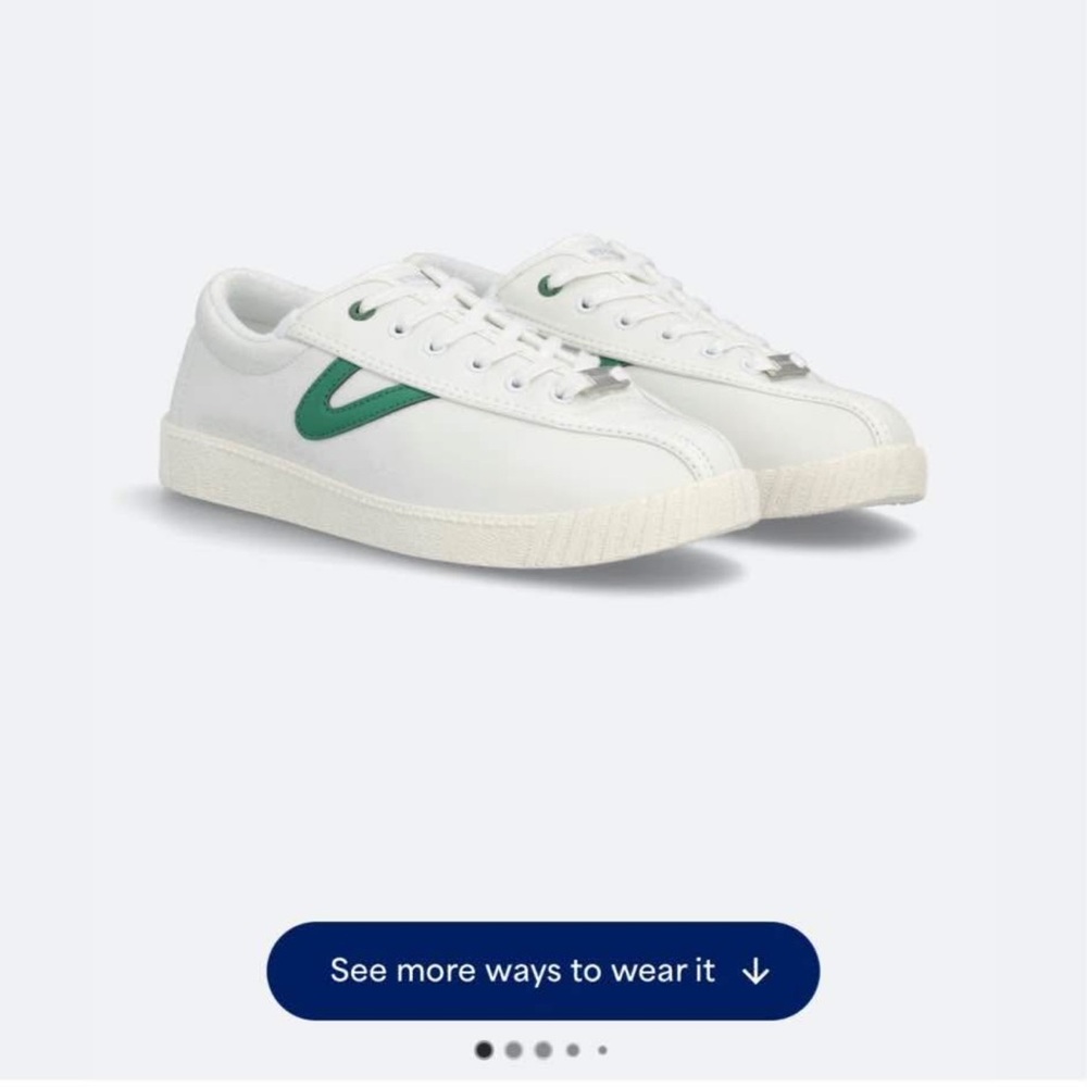Womens White and Green Sneakers